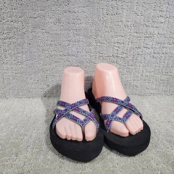 Teva Olowahu Women's Size US 9 Purple Black Slip On Flip-Flop Sandals 6840 - Picture 3 of 12